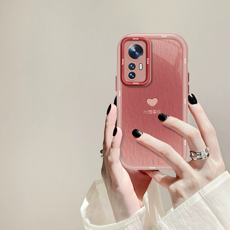 适用于小米12心想事成手机壳奶油硅胶全包防摔壳网红时尚女款ins