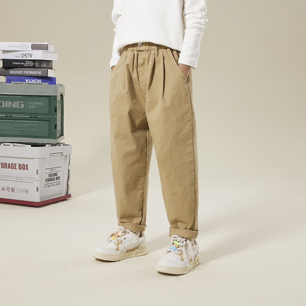 男童长裤儿童春秋款男孩休闲裤子青少年中大童秋装新款薄款水洗棉