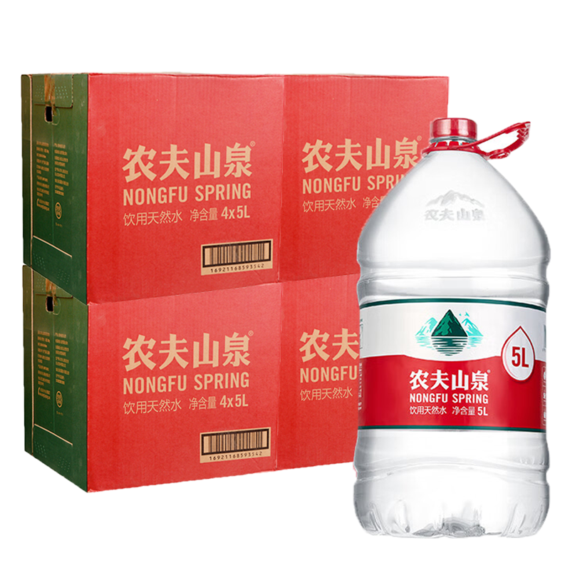农夫山泉5L*20桶12桶整箱批发大桶装水5升饮用水天然水煮饭泡茶水