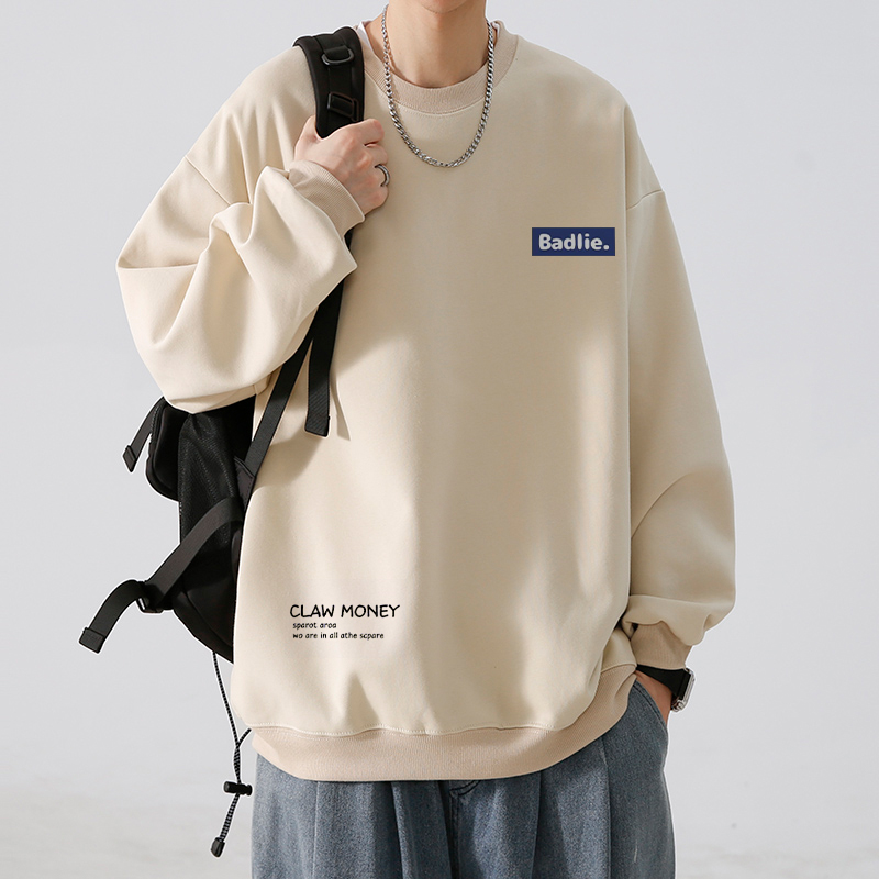 重磅340g港风2-300斤大码卫衣男士宽松加绒加厚垂坠感潮流卫衣男