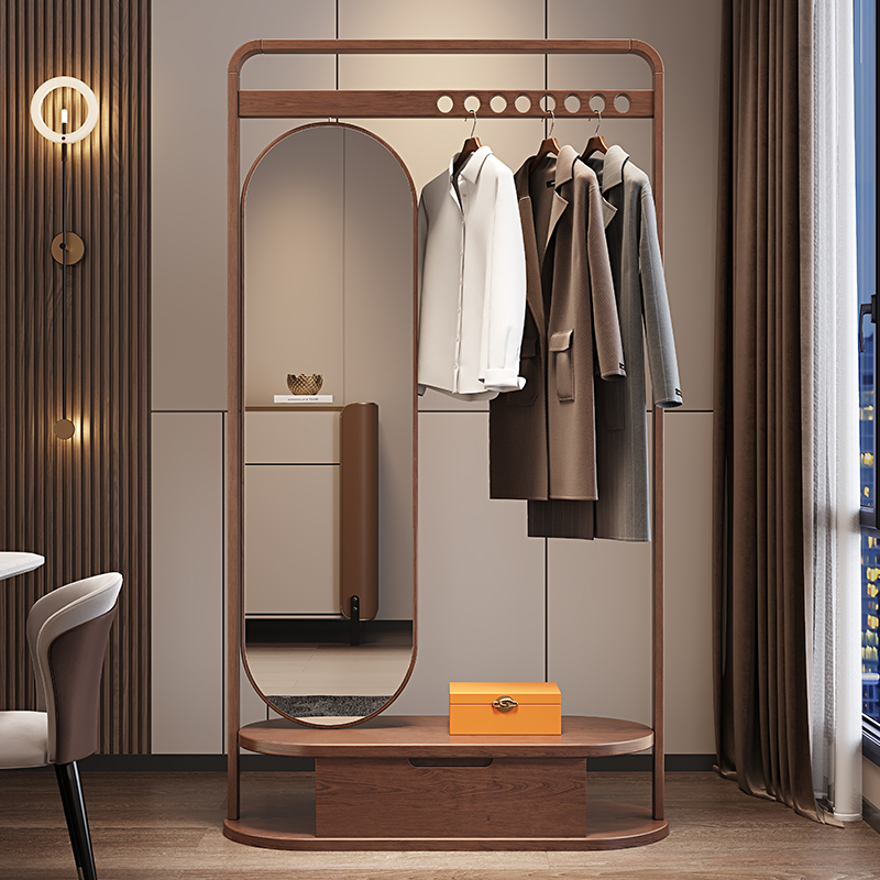 实木挂衣架简易落地家用房间衣帽架简约客厅置物架办公室衣服架子