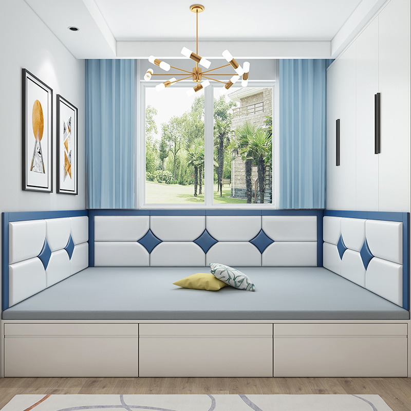 2024爆款榻榻米软包床围炕围背景墙防撞电热炕软包卧室软包床头贴