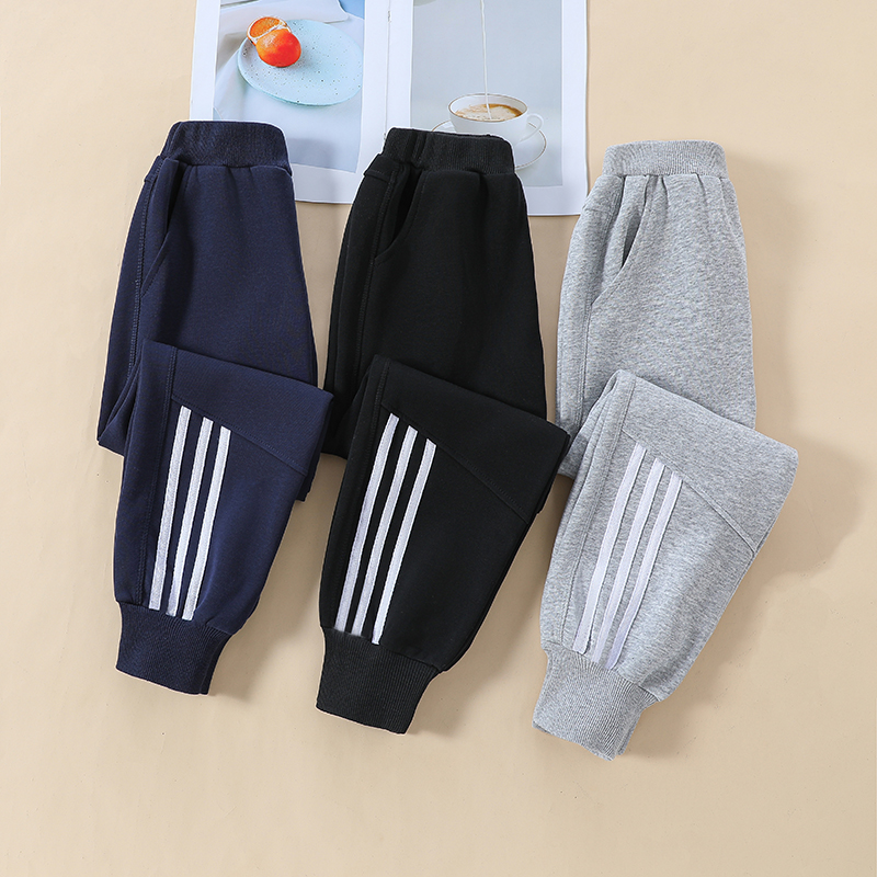 男童裤子秋冬款运动卫裤中大童校服裤加绒加厚保暖一体绒休闲长裤