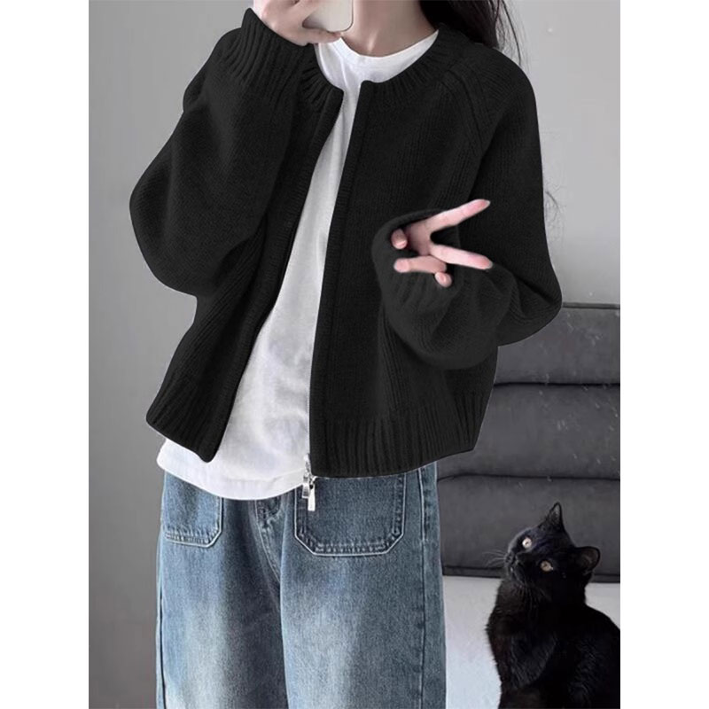 女装新款超好看高级感针织软糯糯慵懒风毛衣秋冬洋气外套上衣女厚