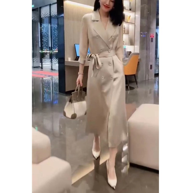 时尚百搭休闲洋气轻熟风中长款风衣外套6