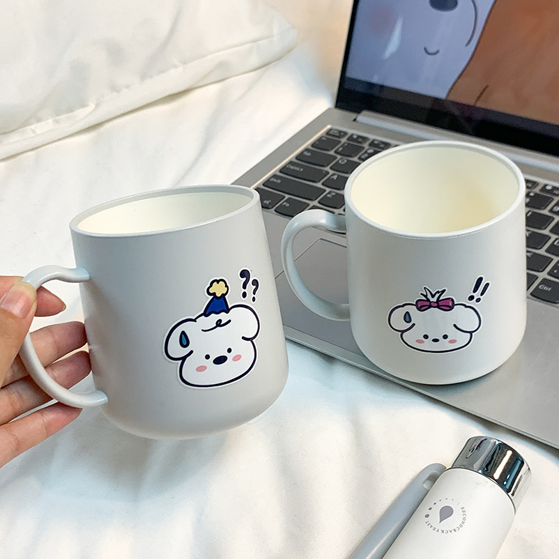 情侣简约卡通小狗漱口杯塑料可手提洗漱刷牙原创可爱牙刷牙缸学生