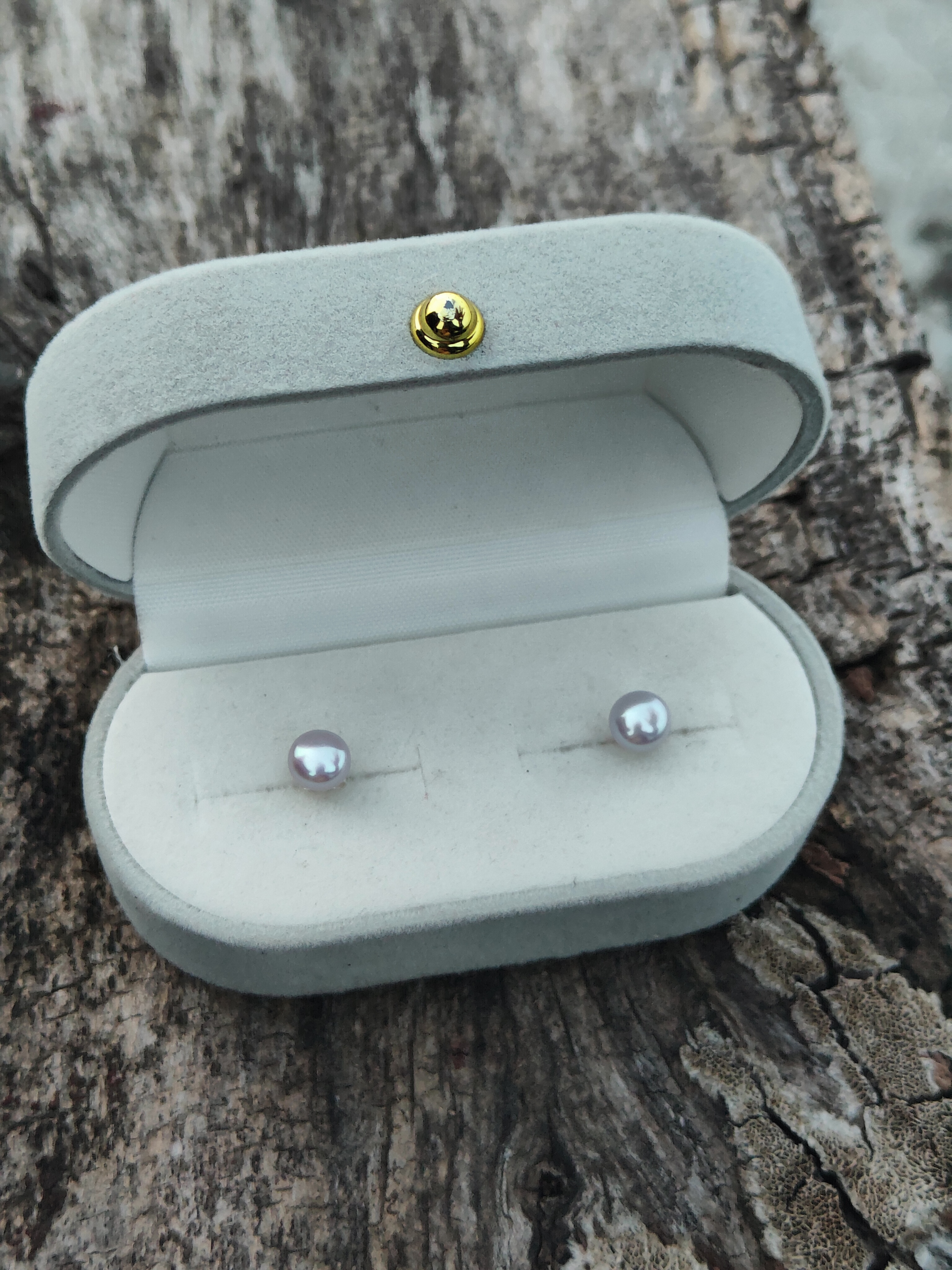 5-6m天然淡水珍珠耳钉S925银针珍珠耳环真多麻珍珠耳钉极亮馒头珠