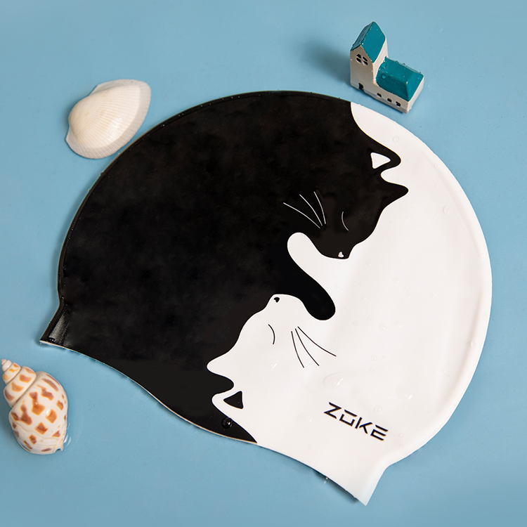 Zoke/洲克泳帽硅胶防水护发护耳不勒女士游泳训练防滑成人大头围