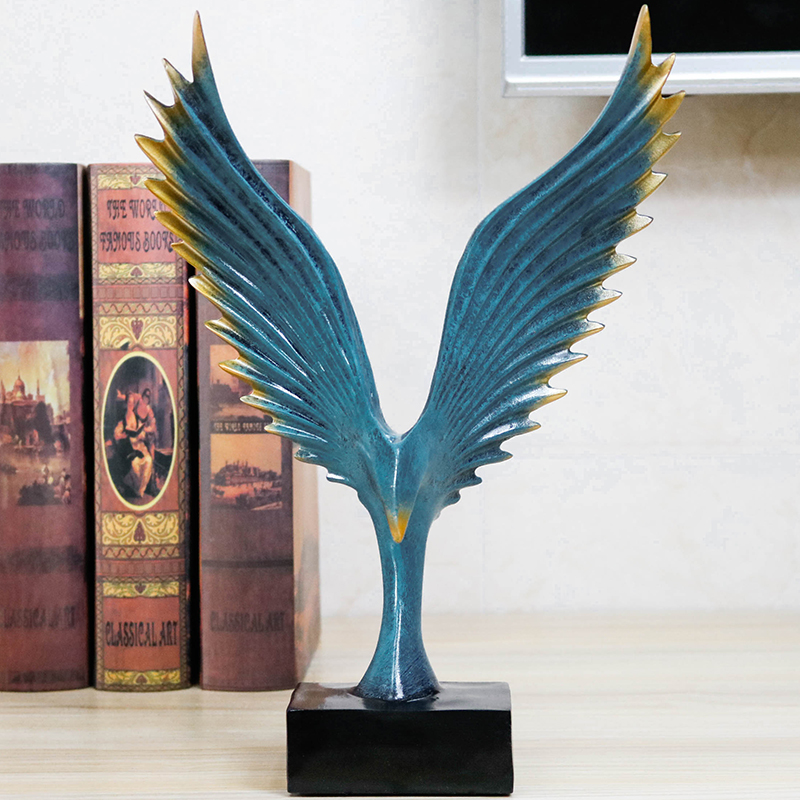 时尚网红高档室内轻奢手工艺品摆件大鹏展翅玄关书房酒柜隔断送礼