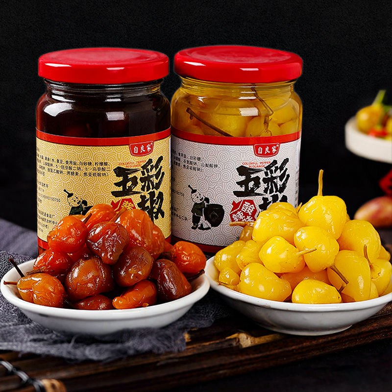 广西正宗泡椒老坛腌制酸辣五彩泡椒香辣七彩泡椒上班族即食下饭菜