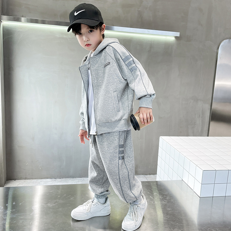 儿童装男童秋装套装2025新款中大童春秋款男孩运动春季酷帅时髦潮