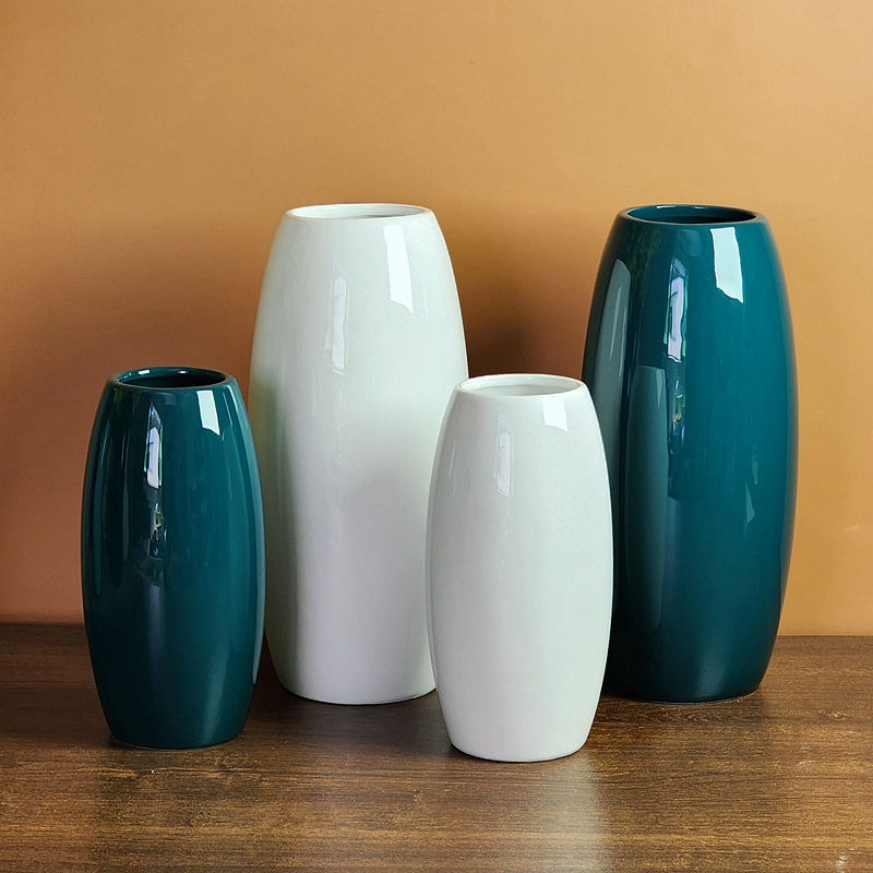 白绿色冬瓜陶瓷花瓶家居摆件内外釉面光滑可装水鲜花厂家特价直销