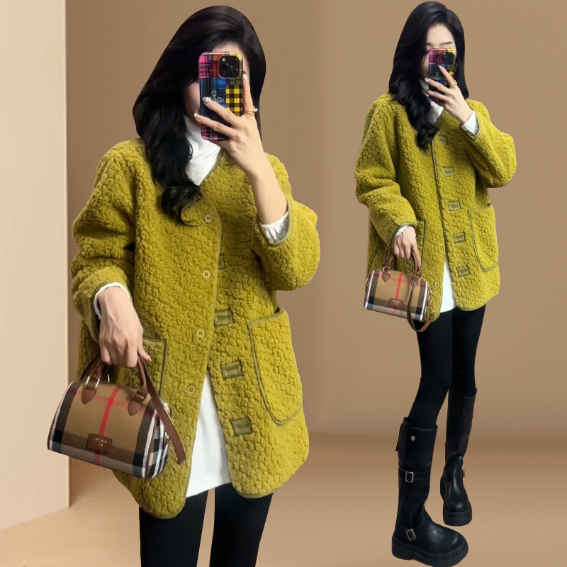 韩版复古黑色毛毛外套女冬季时髦洋气新款松弛感穿搭毛毛外套潮