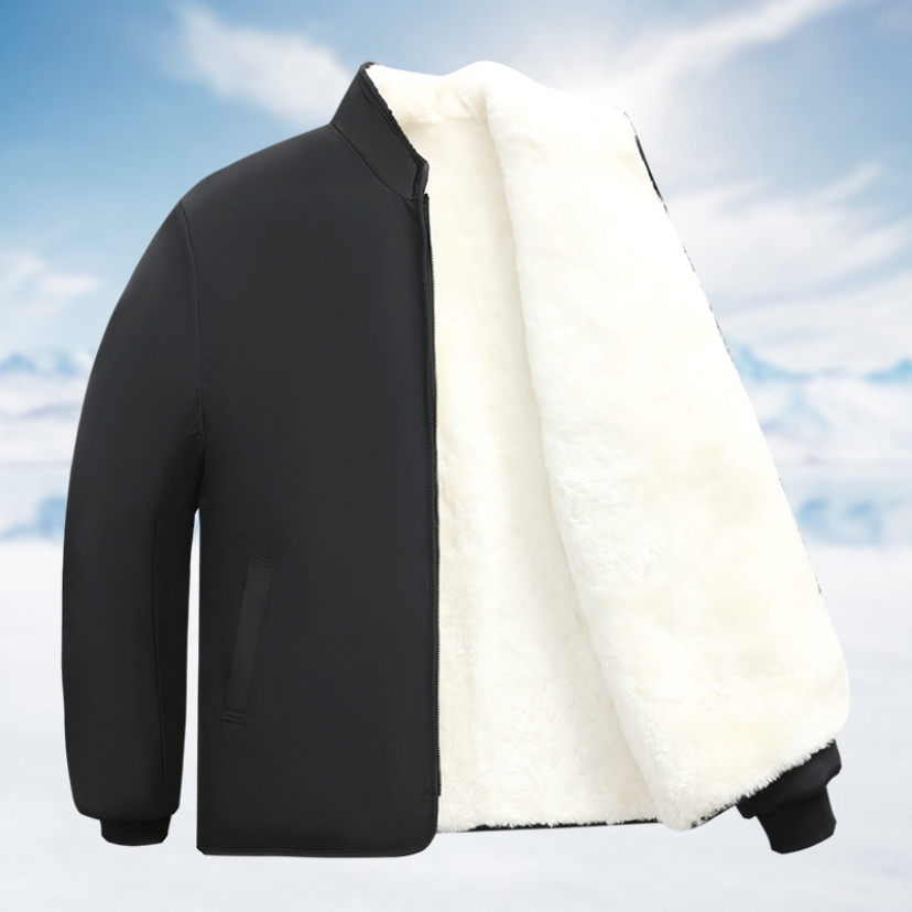 真羊毛皮毛一体棉服爸爸款真皮袄整张羊皮毛冬季御寒男士防寒衣服