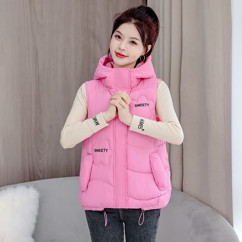 马甲女时尚百搭连帽韩版马夹秋冬季新款显瘦休闲坎肩背心