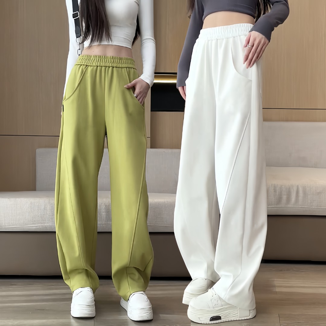 香蕉裤秋季2025新款显瘦垂感直筒裤小个子高腰加绒休闲阔腿裤子