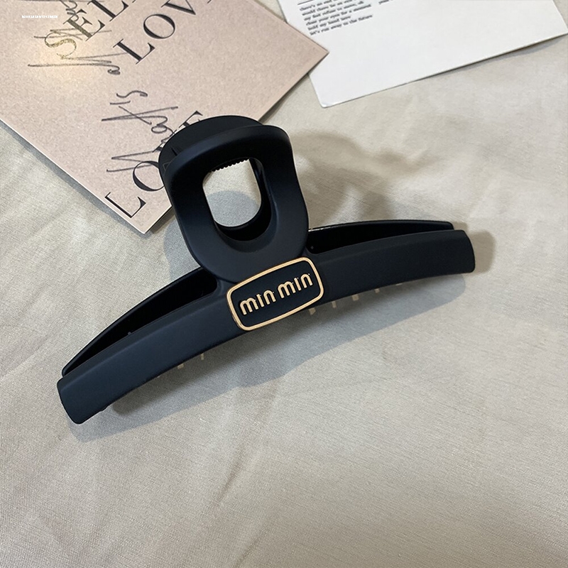 小众磨砂女生女童一字夹日韩新款简约可爱后脑勺字母抓夹鲨鱼夹