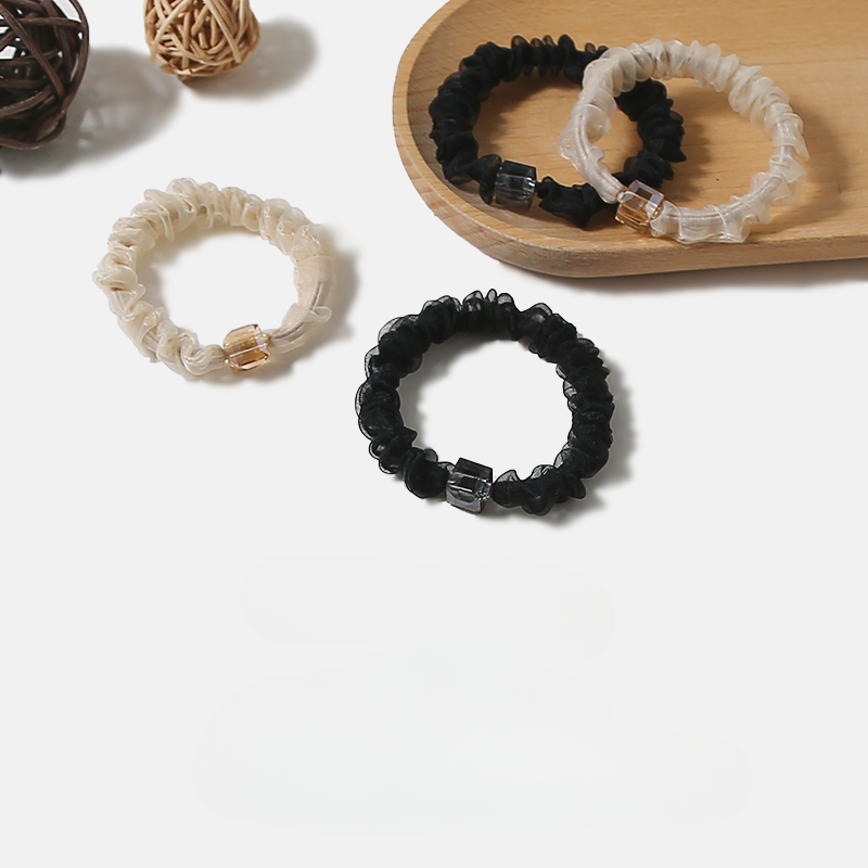 发圈不伤简约小肠欧根纱可爱方韩版头绳高弹力香风丸子头基础