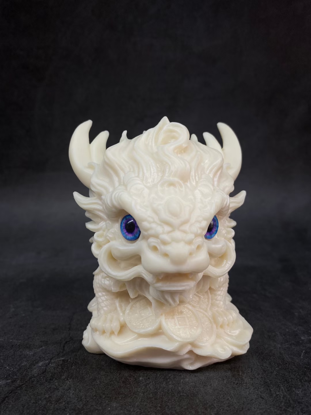 菩提果金钱雕刻玄关创意麒麟摆件龙纹浮雕摆设工艺品