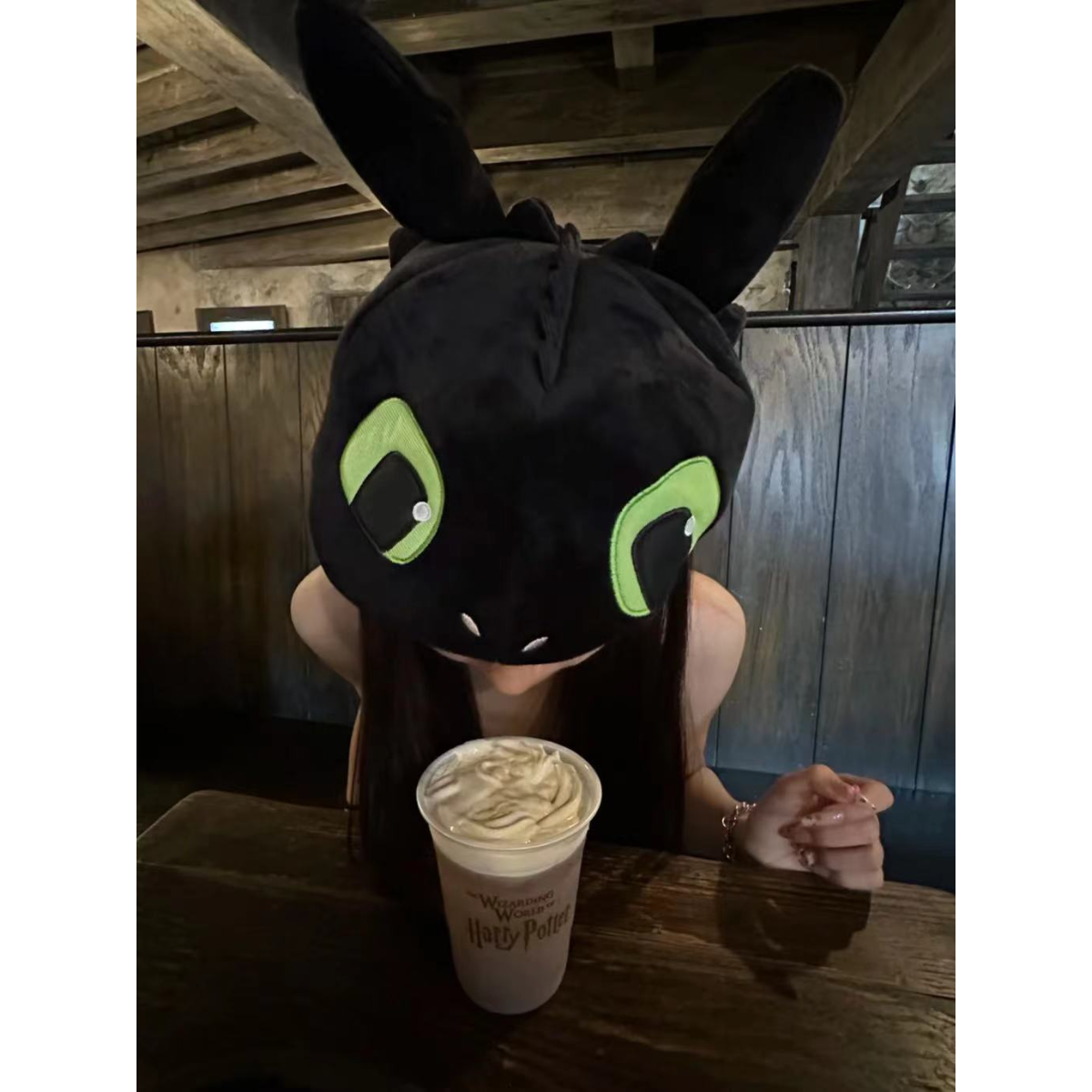 奇妙之旅小黑无牙仔仔环球同款可爱头套帽平替女驯龙高手周边cos