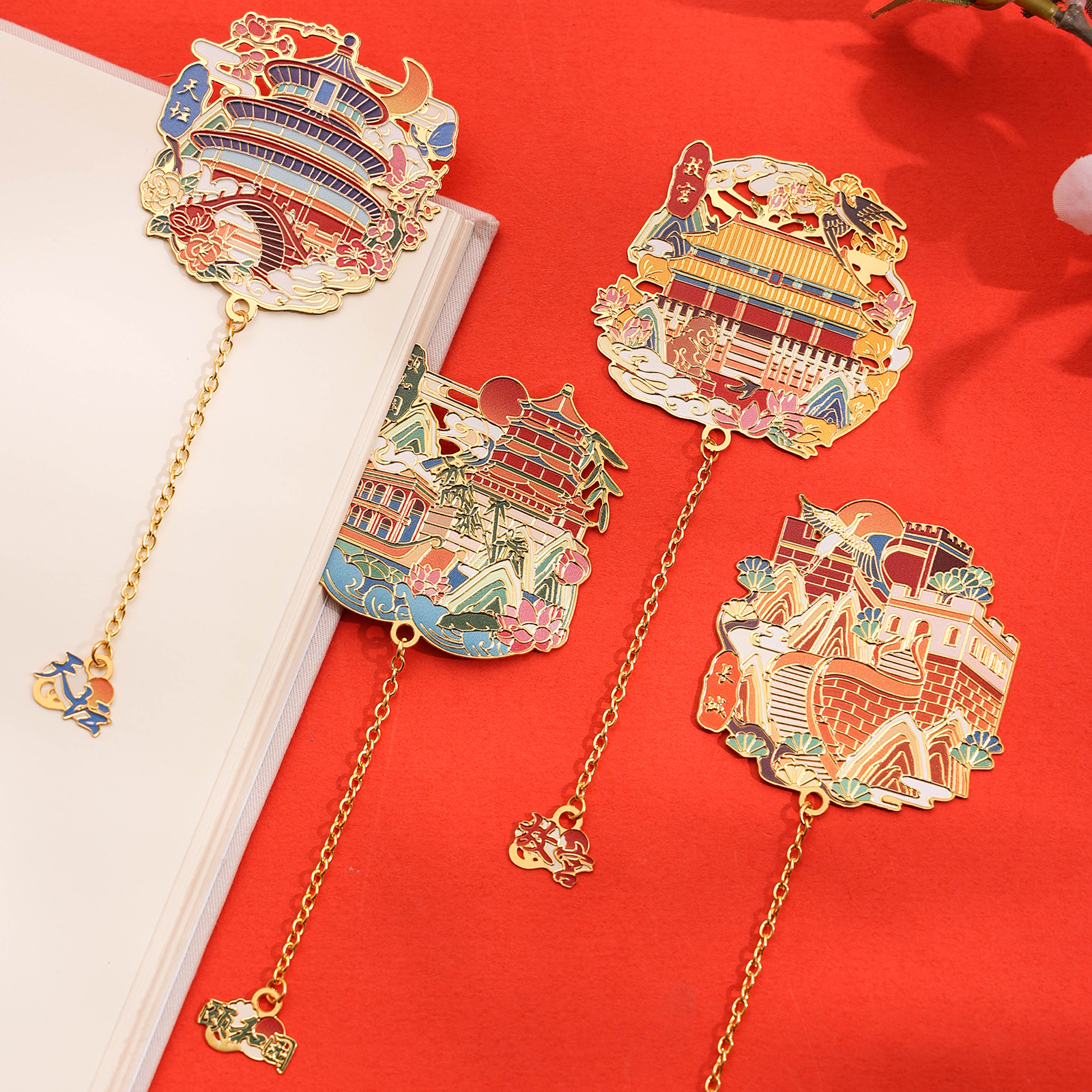 中国风书签故宫文创礼品北京旅游纪念品金属书签古典送老师礼物