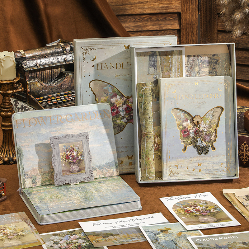 原创复古油画笔记本套装b6手帐本礼盒生日送女生礼物伴手礼回礼