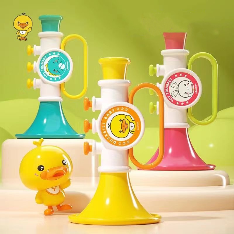 黄小鸭小喇叭儿童玩具吹吹乐 婴幼儿可吹可吸都会响的玩具小喇叭