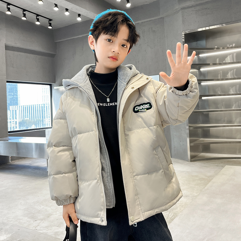 男童秋冬款棉服外套2025新款儿童冬装中大童夹棉加厚冬款棉衣冬季