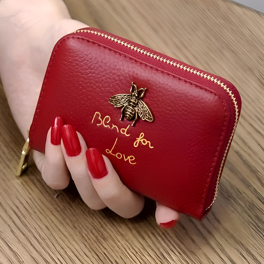 高档多卡位证件包新款多功能小蜜蜂卡包女款最新款出门防磁钱包