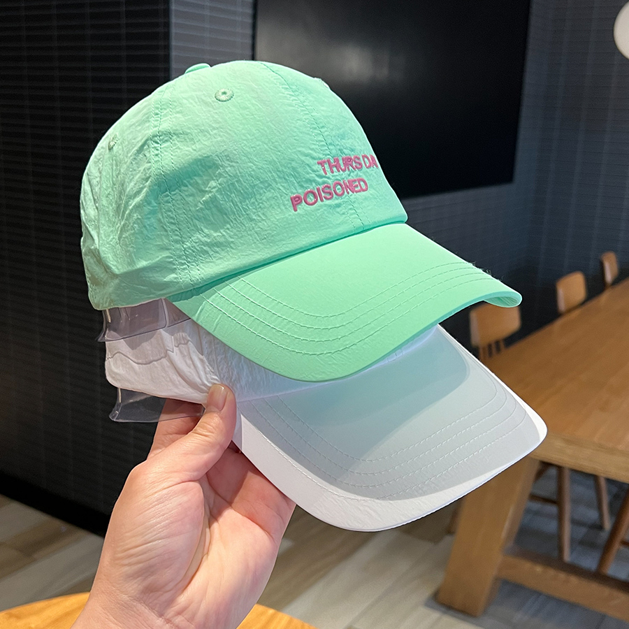 多巴胺色系速干夏季男女款春夏遮阳轻薄户外运动防晒鸭舌帽登山