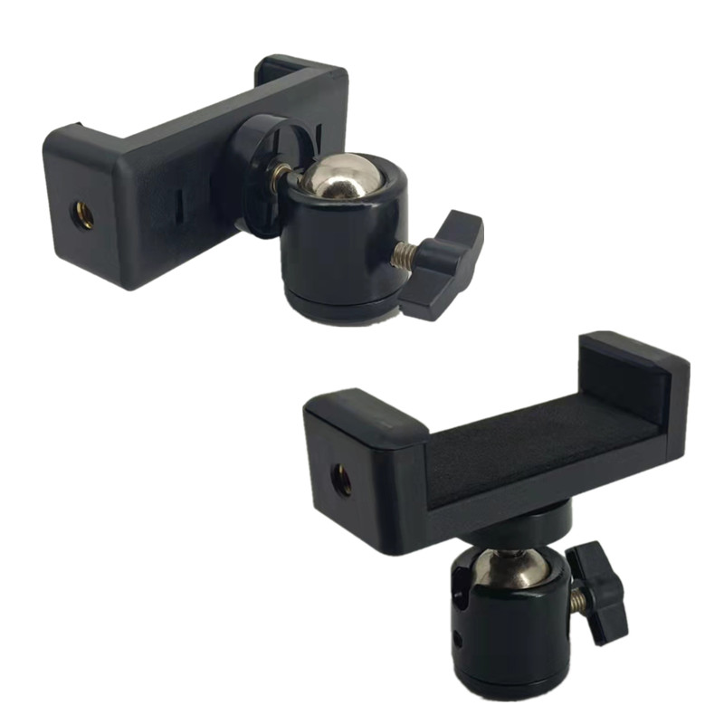 云台手机夹配件固定座直播三脚架旋转夹子头配件多功能360度俯拍