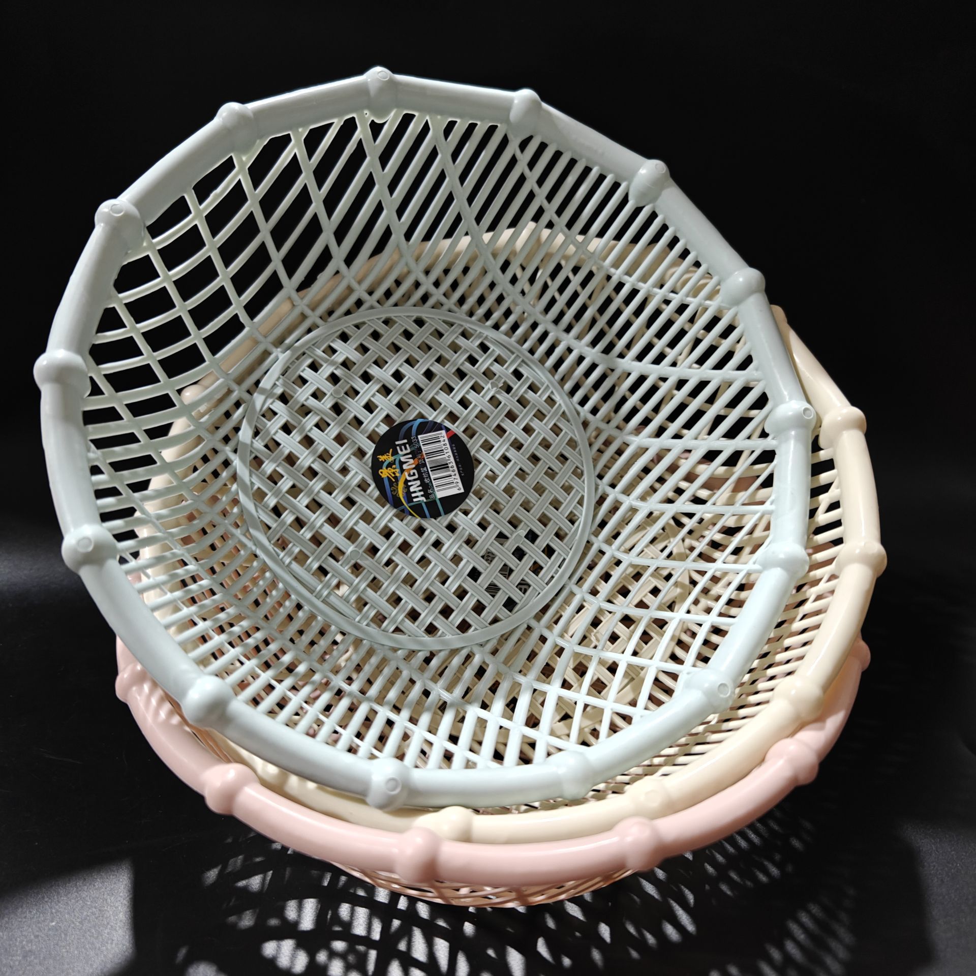 【到手3个】多用收纳筐圆形沥水篮小筐带孔筐水果蔬菜篮杂物收纳筐