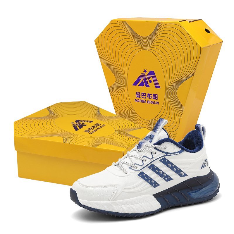 曼巴布朗正品私人定制夏季皮面时尚百搭休闲运动鞋减震9027