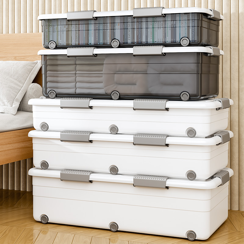 床底收纳箱扁平塑料衣物被子收纳盒整理箱收纳沙发透明床下收纳箱