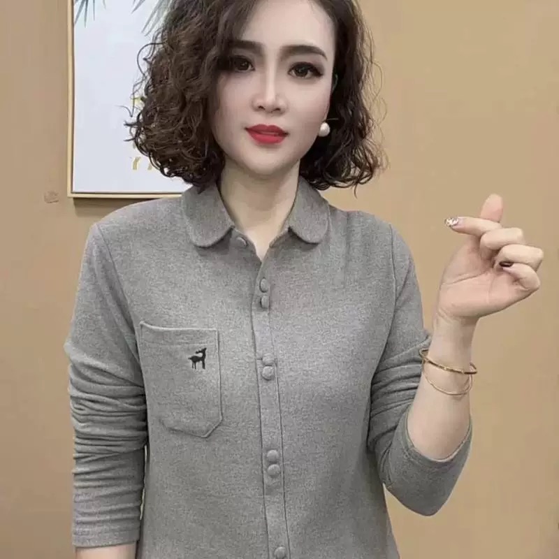 双面德绒冬季新品时尚气质翻领百搭减龄显瘦外穿打底衫女保暖上衣