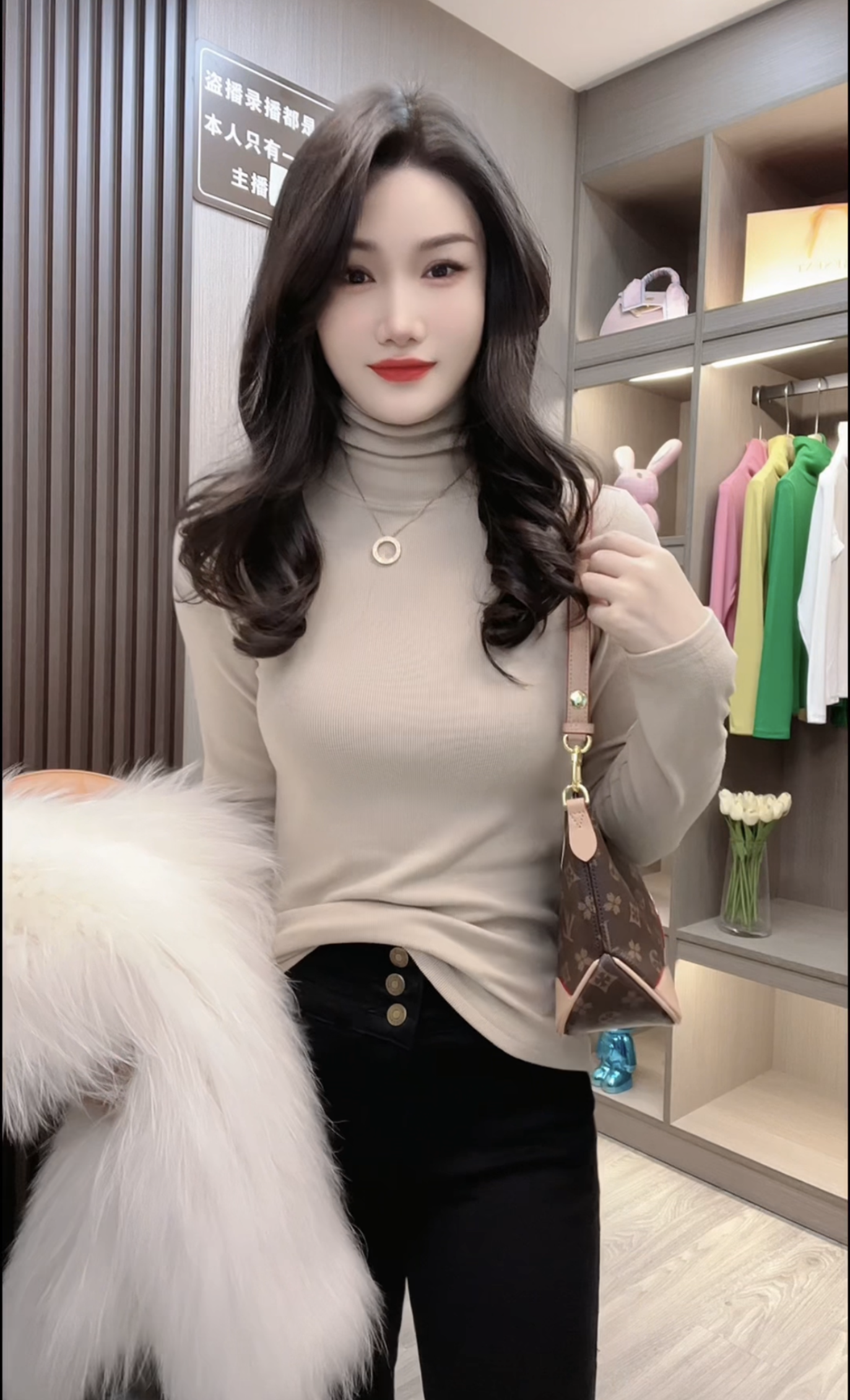 【精品双面绒】高领堆堆领打底衫女内搭修身显瘦t恤秋冬女装ins