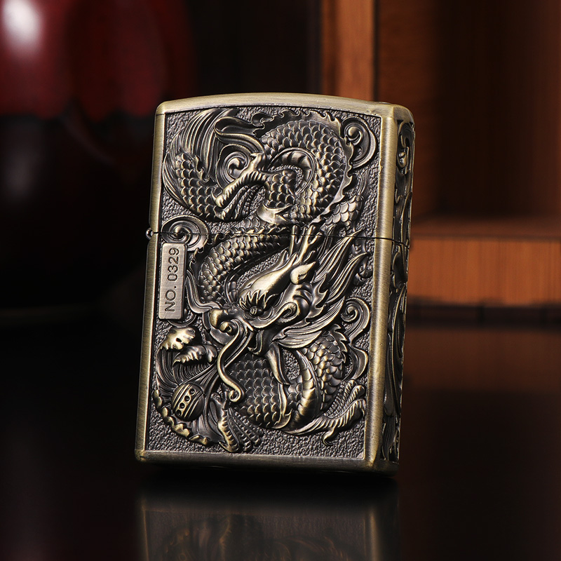 ZORRO佐罗重盔甲浮雕龙凤貔貅防风打火机男士打火机送男友节日礼