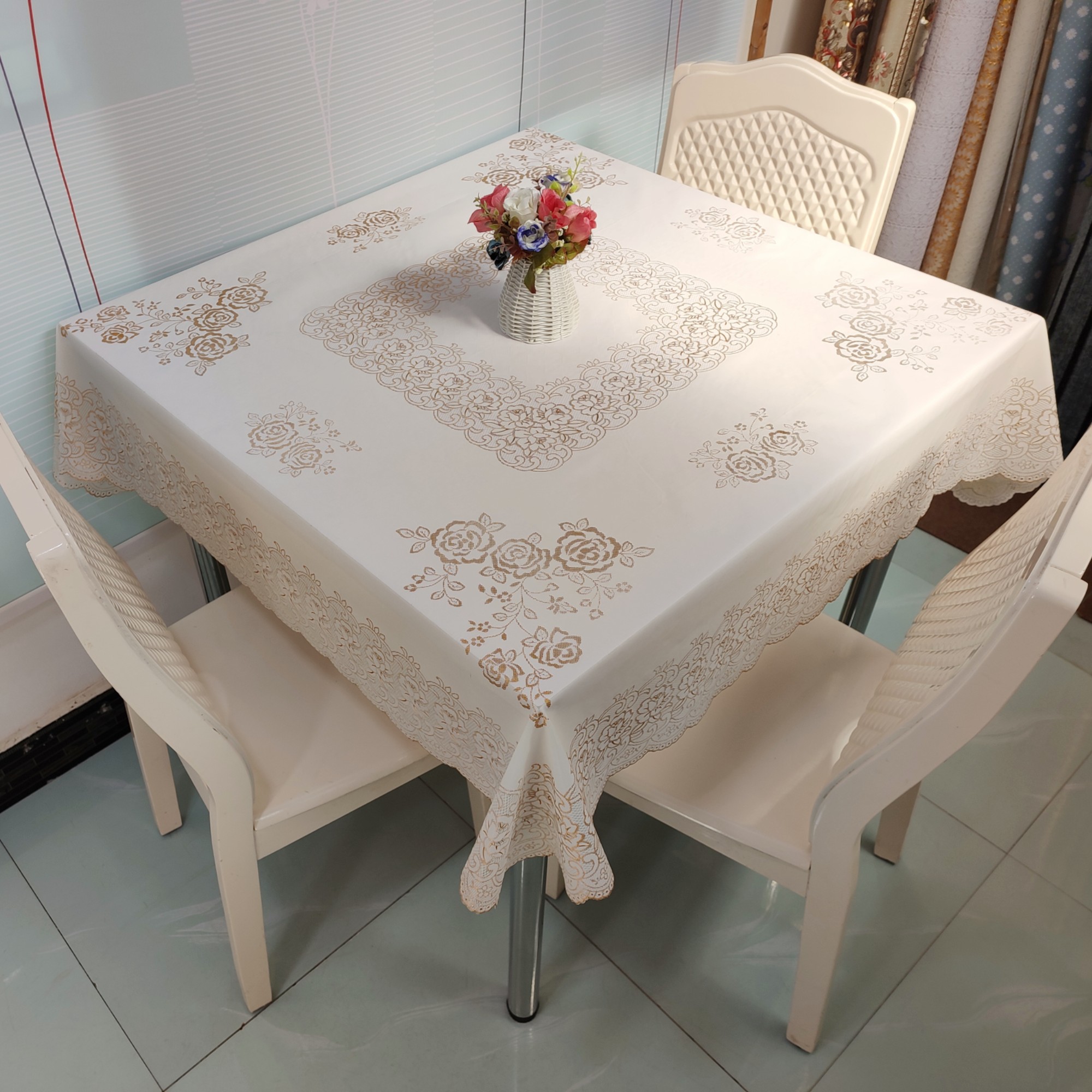 方桌布防水防油免洗正方形PVC塑料桌布八仙桌麻将桌子台布茶几布