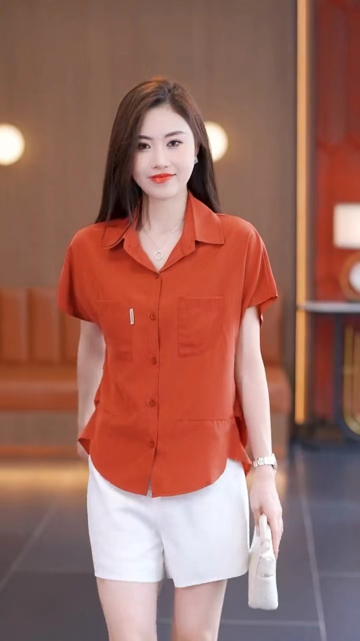 高品质夏季户外短袖新款衬衣百搭设计感宽松显瘦痞帅炸街风女装