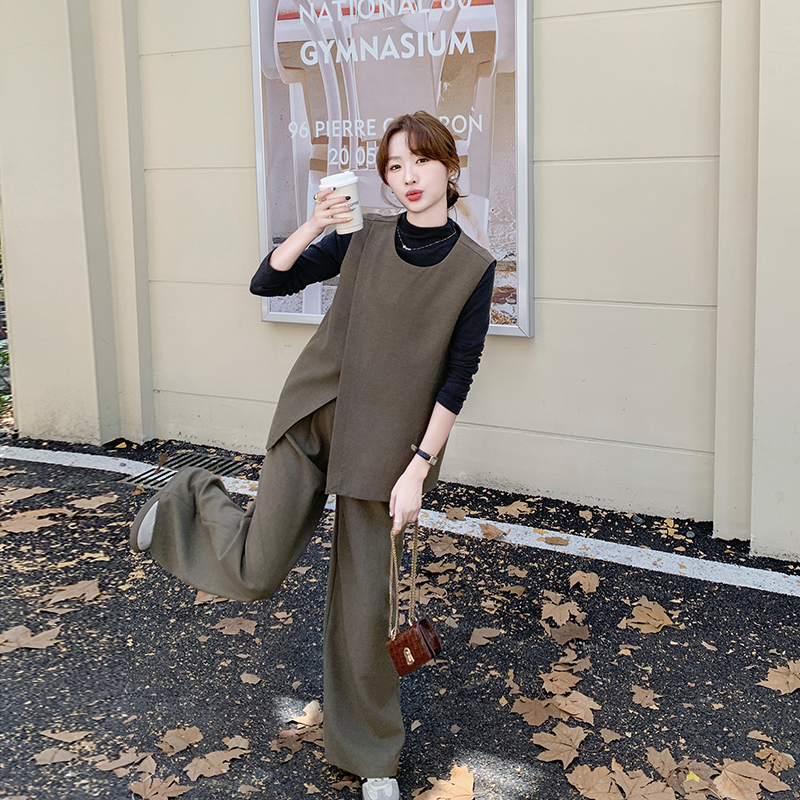 小香风西装马甲三件套套装配腰带2025新款秋季一整套韩系气质穿搭