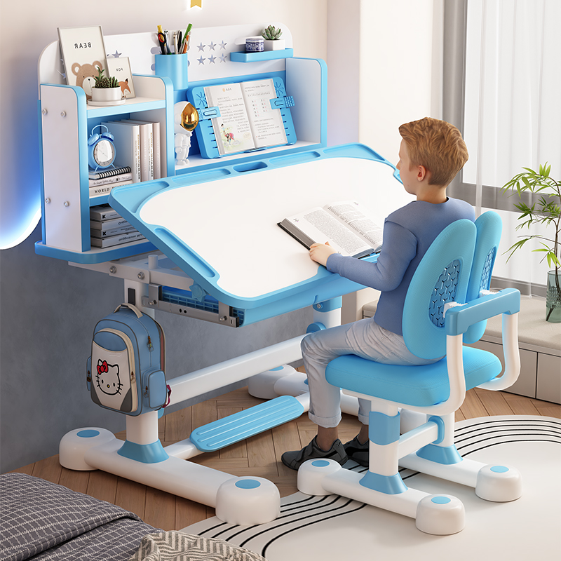 【新疆包邮】学习桌小学生家用升降写字桌椅套装书桌作业桌矫正坐姿