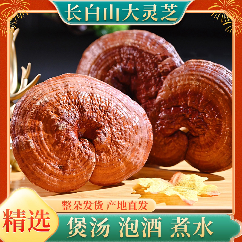 长白山赤灵芝（大号）4朵250克装泡酒红灵芝免洗干货煮水煲汤林芝
