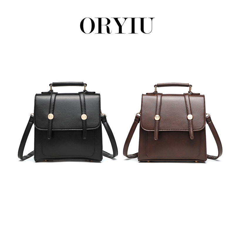 ORYIU【甄选直播x胡桃夹子】复古双肩包可斜挎手提美式质感百搭女包