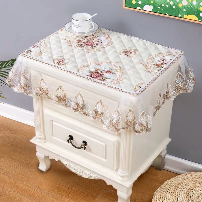 蕾丝 欧式床头柜罩床头柜罩家用卧室四季通用防尘盖巾 新款防尘罩