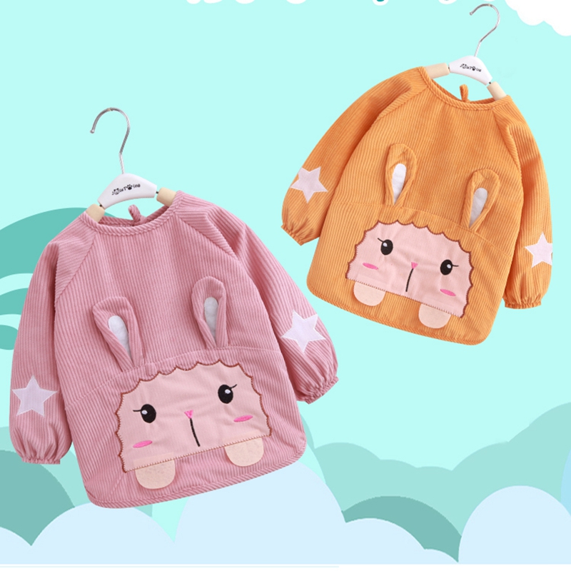 儿童长袖冬季罩衣宝宝吃饭围兜反穿衣防脏饭兜幼儿园防水护衣罩褂