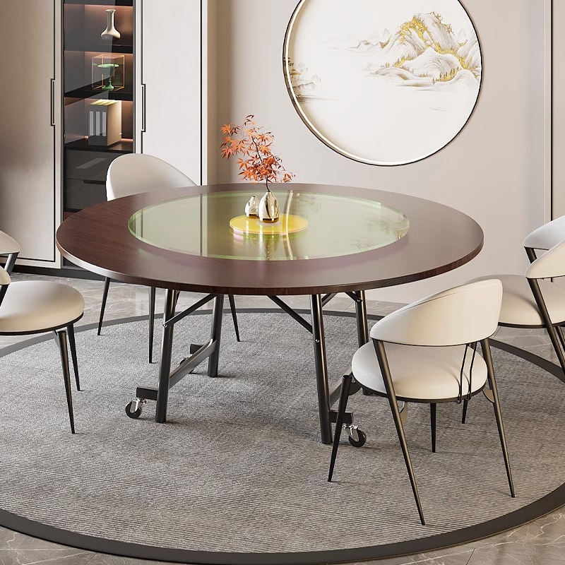 北之木折叠桌家用小户型简易餐桌饭桌可移动拆叠吃饭桌子圆形餐桌