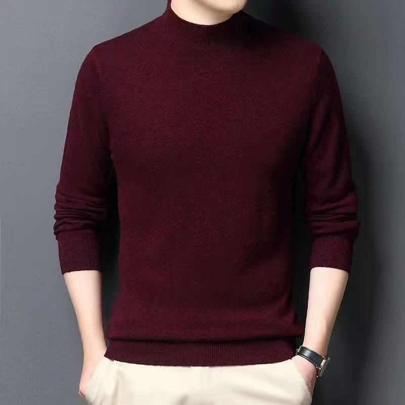男士羊绒衫冬季打底保暖纯色半高领2508