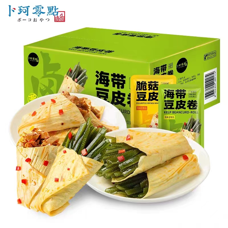 卜珂零点海带豆皮卷脆菇豆制品零食办公室休闲解馋小零食小吃即食
