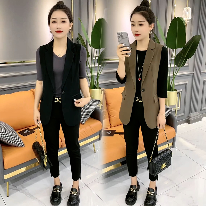 西装马甲女款外穿洋气女士个性背心百搭春秋款高档时尚潮流高端