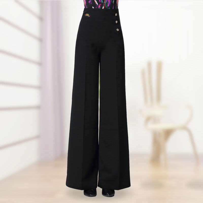 【前三粒扣裤子】丹宝罗摩登舞蹈裤高腰国标舞阔腿裤垂感交谊舞女裤